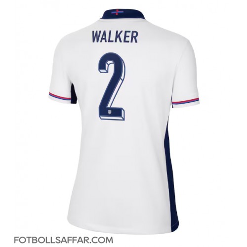 England Kyle Walker #2 Hemmatröja Dam EM 2024 Kortärmad